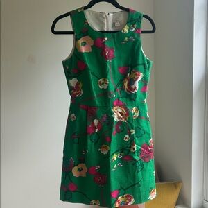 $150 J. Crew Green and Pink Floral Mini Dress